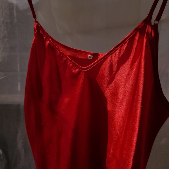 Red Silky Cami Top - Picture 2 of 7
